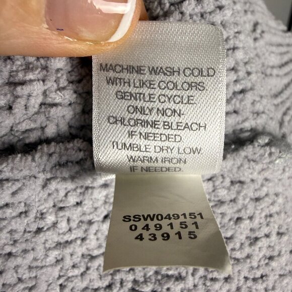 J. Jill Chenille Cable Knit Sweater, Sz Large, Light Gray, Casual Soft Pullover - Picture 11 of 12